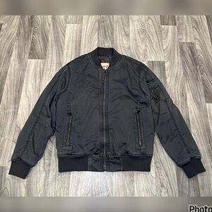 SIZE SMALL MENS ROEBUCK & CO DARK GREY BOMBER JACKET